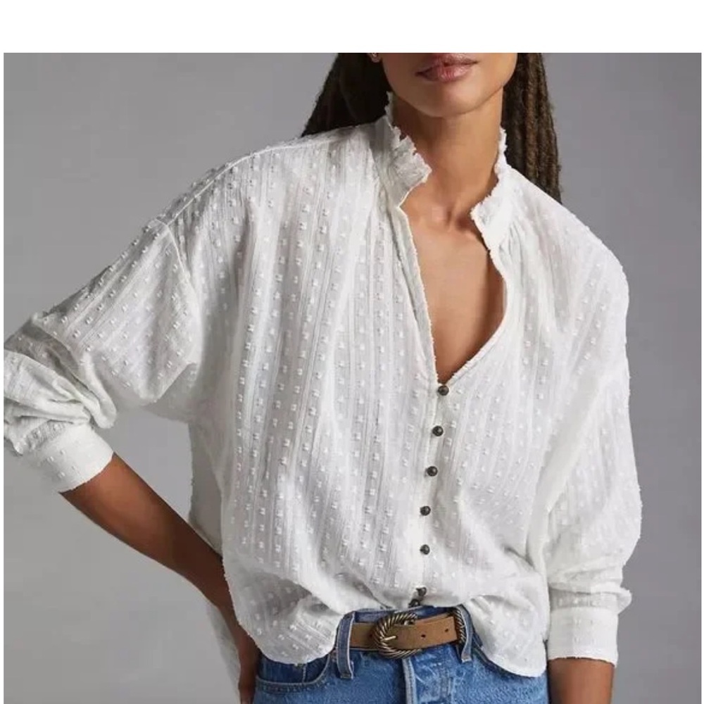 Anthropologie Pilcro The Tavi Buttondown in White - XXS